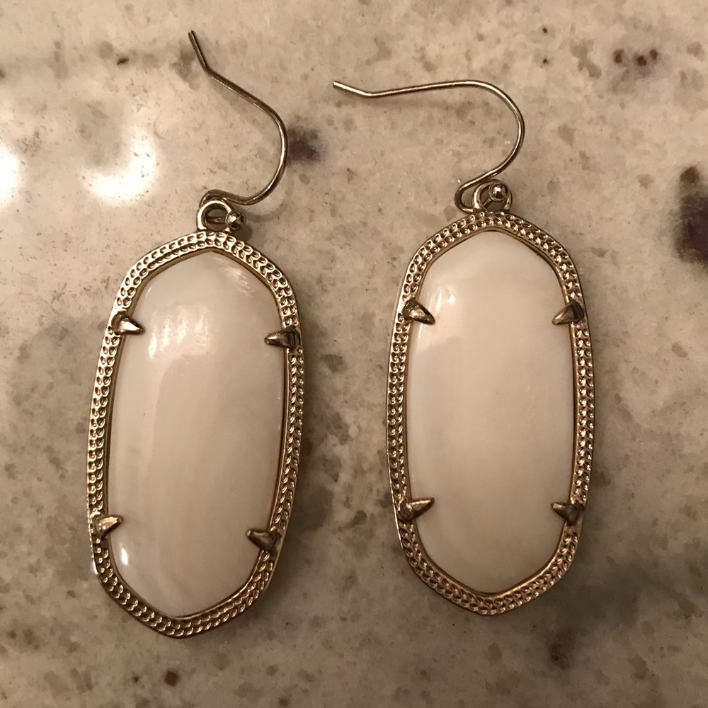 White Kendra Scott Elle Earrings